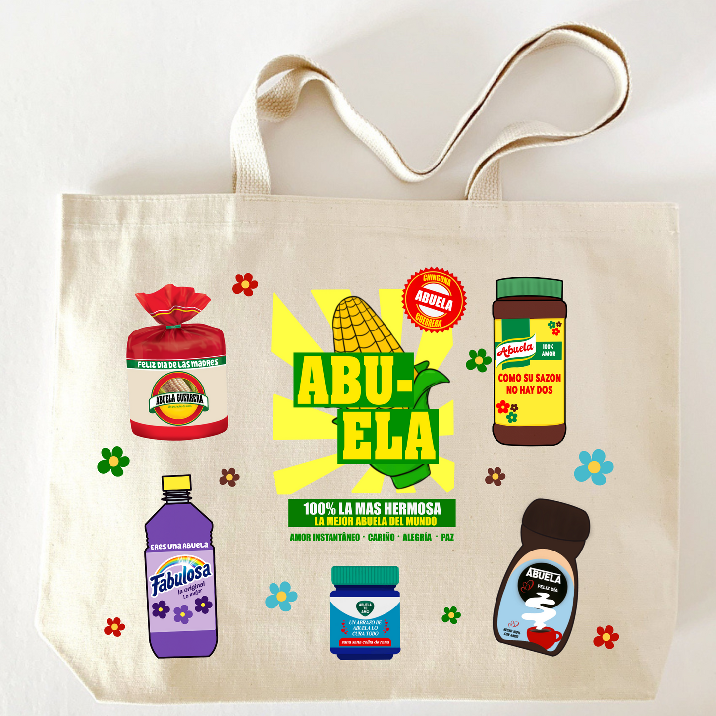 El Mercadito ABUELA Jumbo 12 oz Tote bag