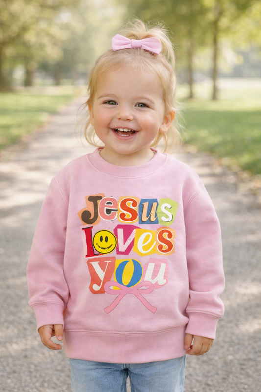 Toddler Jesus Love You Graphic Sweatshirt