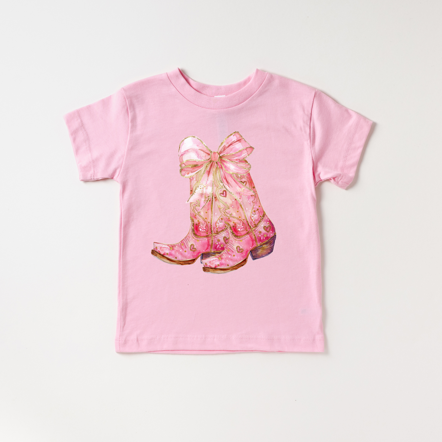 Kids Pink Boots Graphic T-shirts