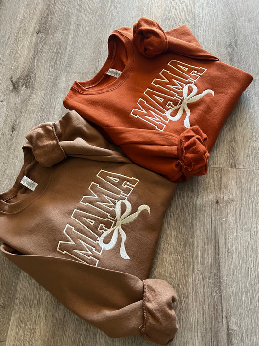 Fall Mama Embroidered Sweater Crewneck
