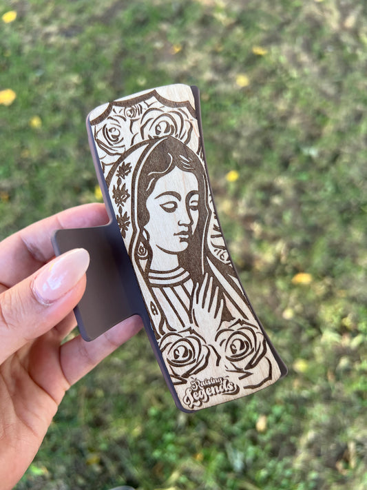 Virgen de Guadalupe Laser Engraved Small Hair Claw
