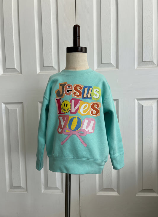 Toddler Jesus Love You Graphic Sweatshirt