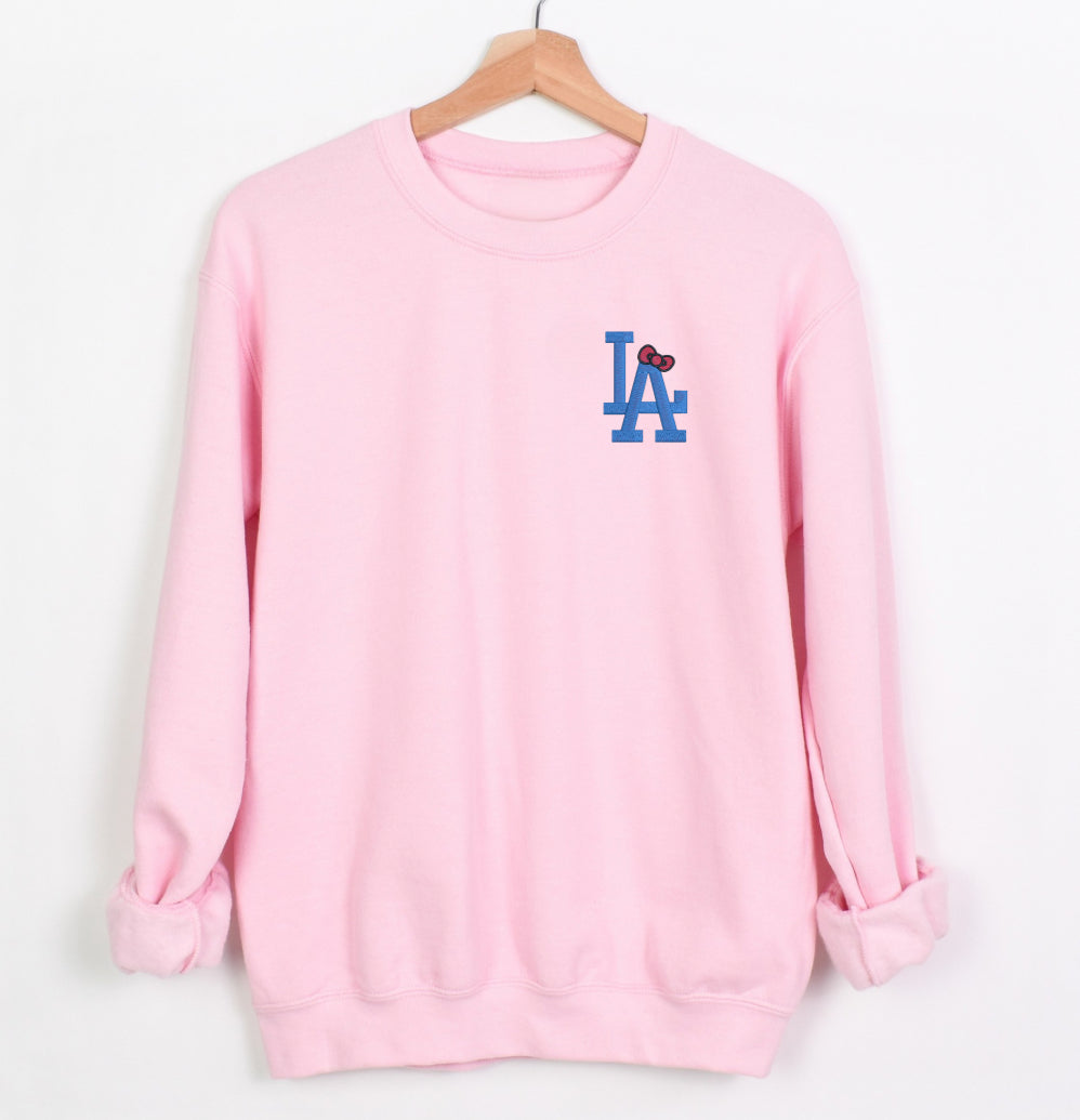 Adult Kitty LA Embroidered Crewneck Sweater
