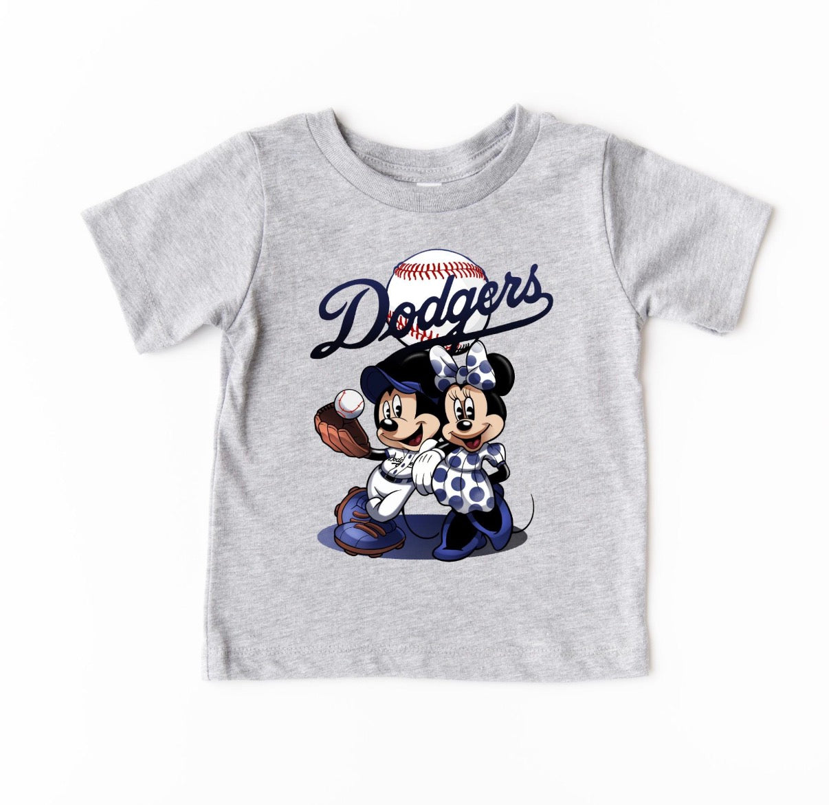 Kids Mickey Minnie Dodgers Baseball shirt