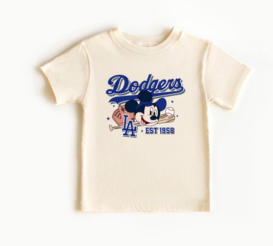 Kids Mickey Dodgers Baseball shirt