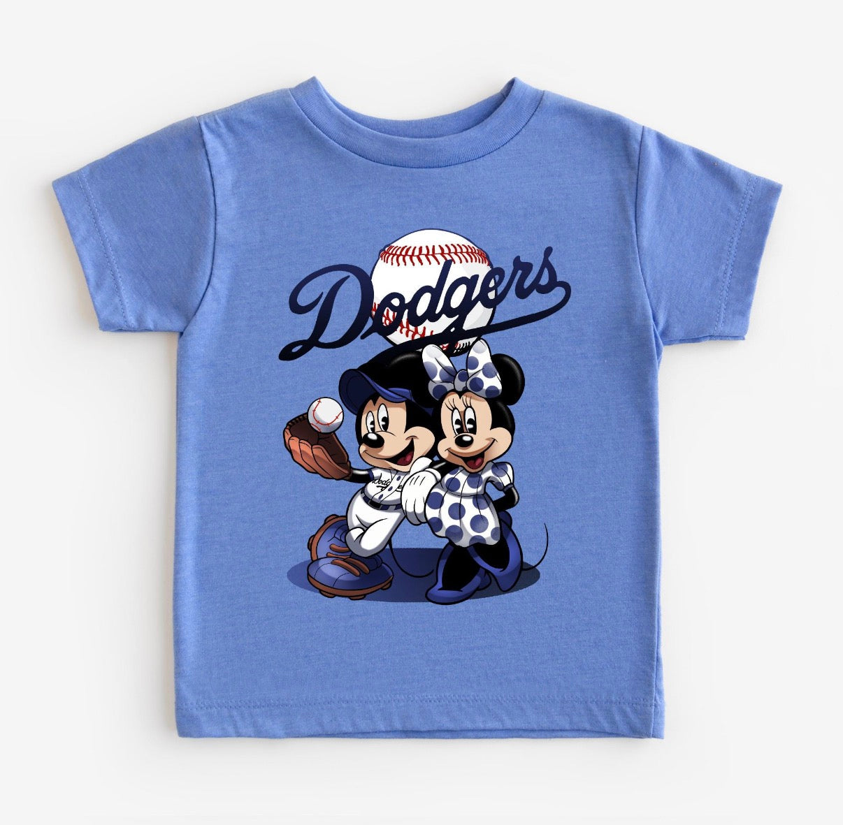 Kids Mickey Minnie Dodgers Baseball shirt