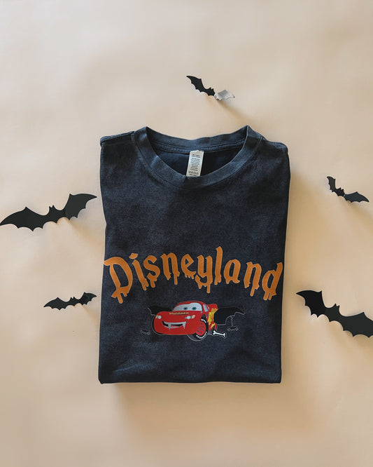 Adult Vintage Wash Spooky Disneyland McQueen Shirts